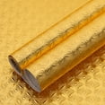 thumbnail image 1 of Kitchen Wallpaper Oil Proof Sticker Backsplash Aluminum Foil Self-Adhesive Paper Gold Cabinet Liner Shelf Liner Waterproof and Heat Resistant Peel and Stick Backsplash(J,15.7X39.4 Inches), 1 of 4