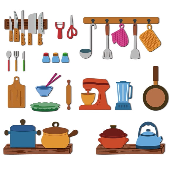 Kitchen Ware Theme Carbon Steel Cutting Dies Stencils for DIY Scrapbooking Photo Album Decorative Embossing Paper Card Tableware