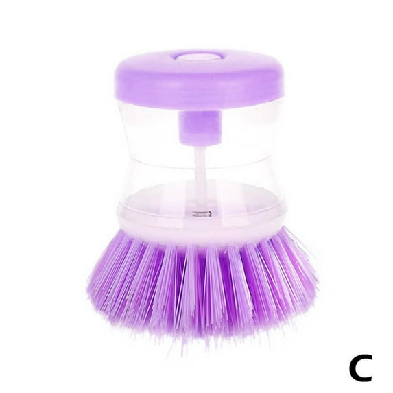 Kitchen Wash Pot Dish Brush Clean Utensils with Washing Up Liquid Soap DispenseN V1U8
