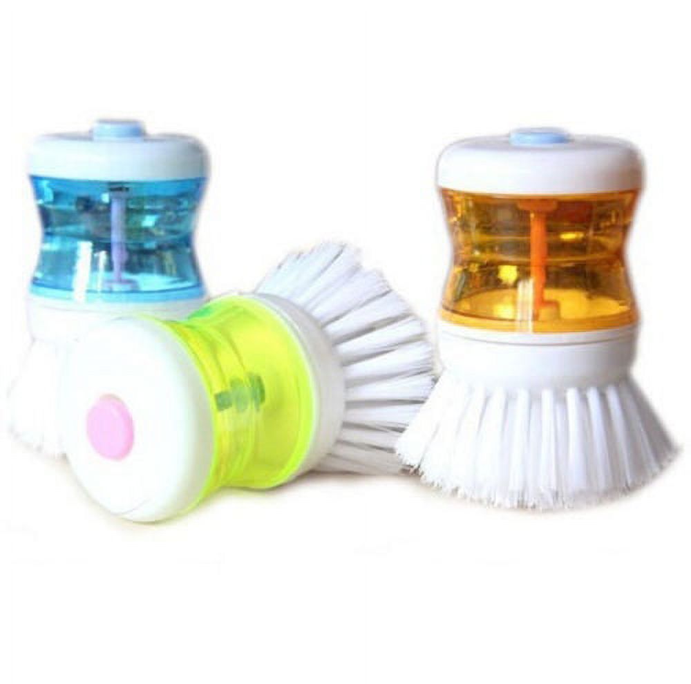 Excellent Cleaning Brushes with Washing Up Liquid Soap Dispenser Random  Color Dish Soap Brush Handheld Kitchen Gadget