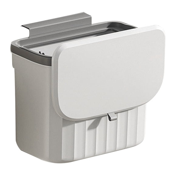 Kitchen Waste Bin Hanging Countertop Trash Can with Lid 8.5/12L Wall Mounted Recycling Garbage Basket for Bathroom Decor