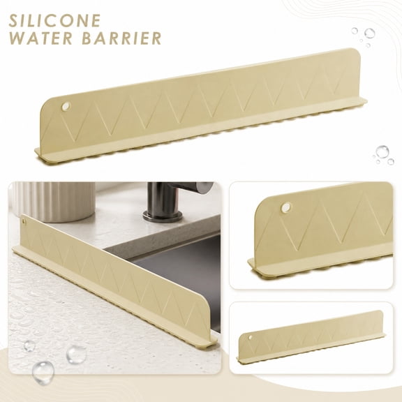 Kitchen Water Blocking Strip  Silicone Sink Splash Guard with Raised Barrier for Countertop, Fits Most Kitchen & Bathroom