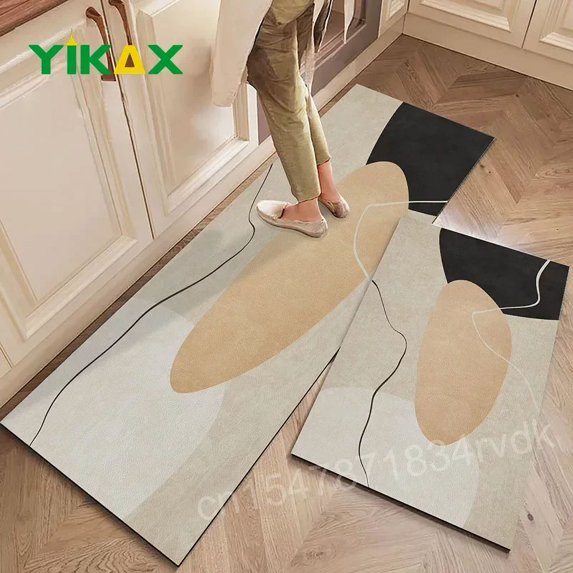 Kitchen Waterproof Floor Mat Home Decor Luxury Non-slip Carpet Living Room Rug Big Size Entrance Doormat Washable floor mats