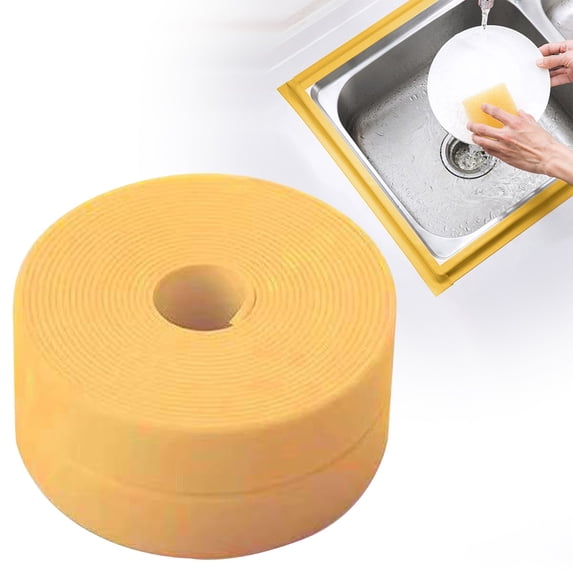 Kitchen Waterproof Tape, Self Adhesive Sealing Strip for Bathroom Toilet Wall Corner, Flexible Caulk Tape for Bathtub Countertop Sink, Water Seepage Dirt Buildup Proof, 1 Roll of Grout Tape