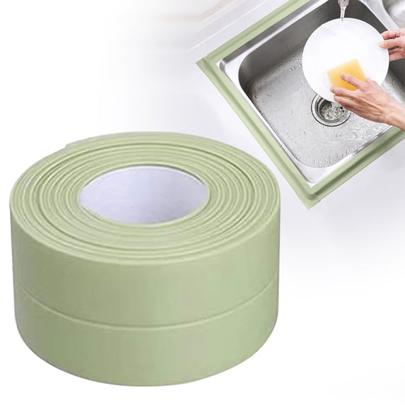 Kitchen Waterproof Tape, Self Adhesive Sealing Strip for Bathroom Toilet Wall Corner, Flexible Caulk Tape for Bathtub Countertop Sink, Water Seepage Dirt Buildup Proof, 1 Roll of Grout Tape