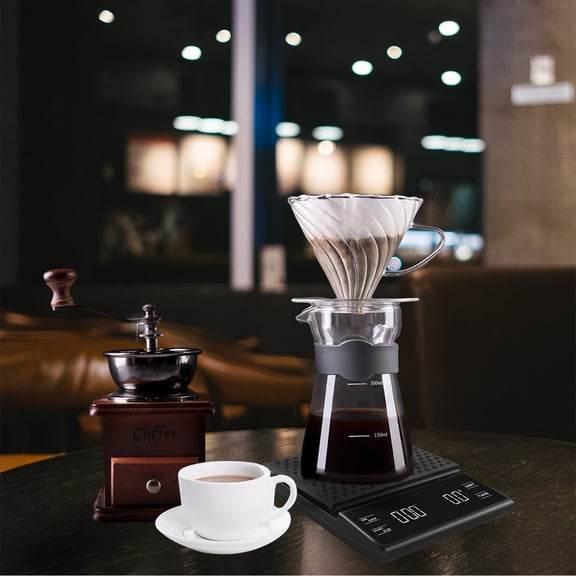 Kitchen Weight Scale Coffee Scale with Timer Digital Kitchen Scale LED Display Tare Function 3000g/ 0.1g Portable Electronic Scale Grams and Oz for Pour Over Cooking Baking