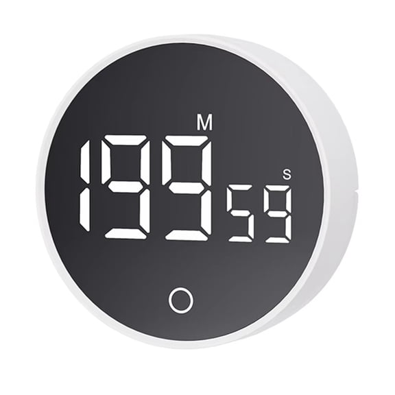 Kitchen White 1-Pack Digital Countdown Timer with LED Display, 199 Min 59 Sec, Battery Operated, 3 x AAA, ABS