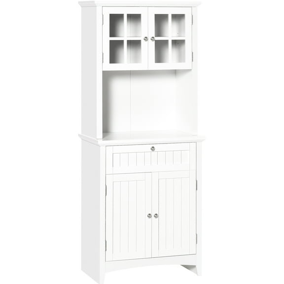 Kitchen - White, Plenty Of Storage Space, Drawer, Modern Storage, Microwave Compartment, Style