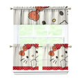 thumbnail image 1 of Kitchen Window Curtains with Rod Pocket Over Sink Hello Kawaii Cat Cute Small Window Treatment Cafe Short Curtains for Bathroom Tier Drapes,3 Piece Set,24 Inch, 1 of 6