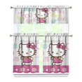 thumbnail image 1 of Kitchen Window Curtains with Rod Pocket Over Sink Hello Kawaii Cat Cute Small Window Treatment Cafe Short Curtains for Bathroom Tier Drapes,3 Piece Set,36 Inch, 1 of 6