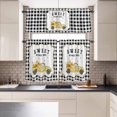 thumbnail image 1 of Kitchen Window Curtains Valance and Tier Set, Farm Truck with Sweet Bee Rod Pocket Tier Curtains and Valance 3 Piece Set, Summer Daisy on Buffalo Lattice Window Treatment for Bedroom Living Room, 1 of 9