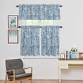 thumbnail image 1 of Kitchen Window Curtains Valance and Tier Set, Ocean Undersea Coral Seaweed Rod Pocket Tier Curtain Valance Set, Watercolor Marine Life on Blue Light Filtering Cafe Curtains for Bedroom Living Room, 1 of 9