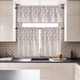 thumbnail image 1 of Kitchen Window Curtains Valance and Tier Set, Purple and Grey Vine Blossom Flower Rod Pocket Tier Curtains and Valance 3 Piece Set, Florals on Burlap Linen Window Treatment for Bedroom Living Room, 1 of 9