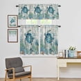 thumbnail image 1 of Kitchen Window Curtains Valance and Tier Set, Sea Turtles Summer Ocean Coral Rod Pocket Tier Curtain Valance Set, Retro Starfish Shell Light Filtering Cafe Curtains for Bedroom Living Room, 1 of 9