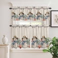 thumbnail image 1 of Kitchen Window Curtains Valance and Tier Set, Snowman Christmas Starfish Shell Pearl Rod Pocket Tier Curtain Valance Set, Sea Coral Retro Linen Light Filtering Cafe Curtains for Bedroom Living Room, 1 of 9