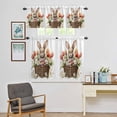 thumbnail image 1 of Kitchen Window Curtains Valance and Tier Set, Spring Easter Cute Bunny Rod Pocket Tier Curtain Valance Set, Flower Egg in Basket Light Filtering Cafe Curtains for Bedroom Living Room, 1 of 9