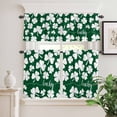 thumbnail image 1 of Kitchen Window Curtains Valance and Tier Set, St. Patrick's Day Shamrock Rod Pocket Tier Curtain Valance Set, White Lucky Leaves on Green Light Filtering Cafe Curtains for Bedroom Living Room, 1 of 9