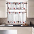 thumbnail image 1 of Kitchen Window Curtains Valance and Tier Set, USA Flag Red Blue Star Rod Pocket Tier Curtains and Valance 3 Piece Set, American Independence Day Theme Window Treatment for Bedroom Living Room, 1 of 9