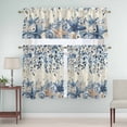 thumbnail image 1 of Kitchen Window Curtains Valance and Tier Set, Vintage Shells Sea Stars Rod Pocket Tier Curtain Valance Set, Eucalyptus Leaves on Letter Light Filtering Cafe Curtains for Bedroom Living Room, 1 of 9