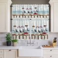 thumbnail image 1 of Kitchen Window Curtains Valance and Tier Set, Watercolor Funny Seagull Bird Rod Pocket Tier Curtains and Valance 3 Piece Set, Ocean Beach Coast Scene Window Treatment for Bedroom Living Room, 1 of 9