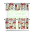 thumbnail image 1 of Kitchen Window Curtains over Sink Pioneer 24 Inch 3 Pieces Set Small Window Cafe Curtains for Home Decor Rod Pocket Tier Drapes, 1 of 6