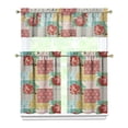 thumbnail image 1 of Kitchen Window Curtains over Sink Pioneer 36 Inch 3 Pieces Set Small Window Cafe Curtains for Home Decor Rod Pocket Tier Drapes, 1 of 6