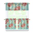 thumbnail image 1 of Kitchen Window Curtains over Sink Pioneer Pink Peel 24 Inch 3 Pieces Set Small Window Cafe Curtains for Home Decor Rod Pocket Tier Drapes, 1 of 6