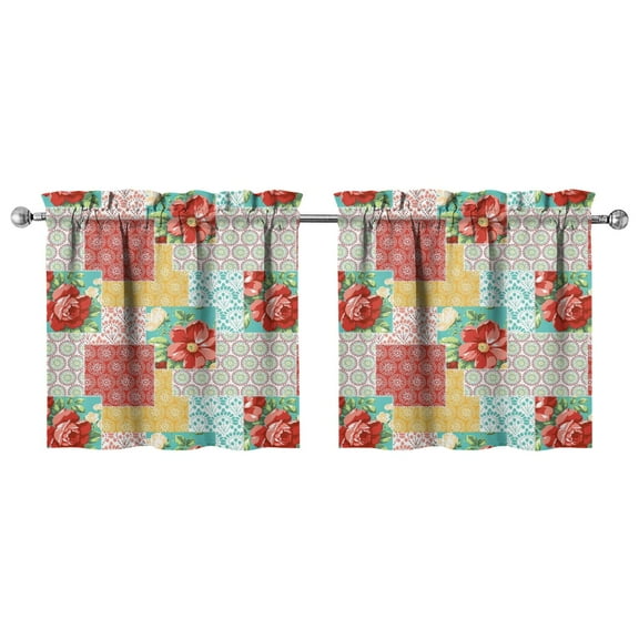 Kitchen Window Curtains over Sink Pioneer Small Window Treatment White Cafe Short Curtains for Bathroom Tier Drapes 27.5x24inch