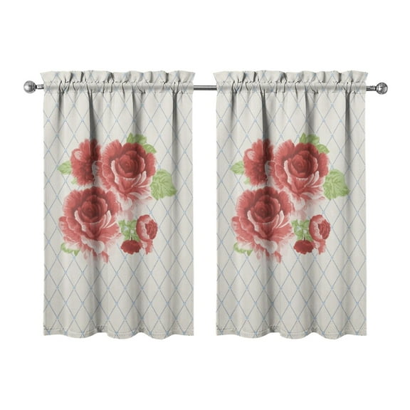 Kitchen Window Curtains over Sink Pioneer Small Window Treatment White Cafe Short Curtains for Bathroom Tier Drapes 27.5x39 Inch