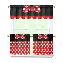Kitchen Window Curtains with Rod Pocket Over Sink Small Window Treatment Cafe Short Curtains for Bathroom Tier Drapes,3 Piece Set,24 Inch
