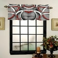 thumbnail image 1 of Kitchen Window Valances, Modern Gray Red Rod Pocket Valance Small Window Treatment for Bedroom, Abstract Geometric Curve Valances for Windows Tier Curtain,1 Panel, 54x18inch, 1 of 6