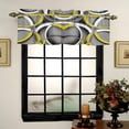 thumbnail image 1 of Kitchen Window Valances, Modern White Round Abstract Rod Pocket Valance Small Window Treatment for Bedroom, Yellow Valances for Windows Tier Curtain,1 Panel, 54x18inch, 1 of 6
