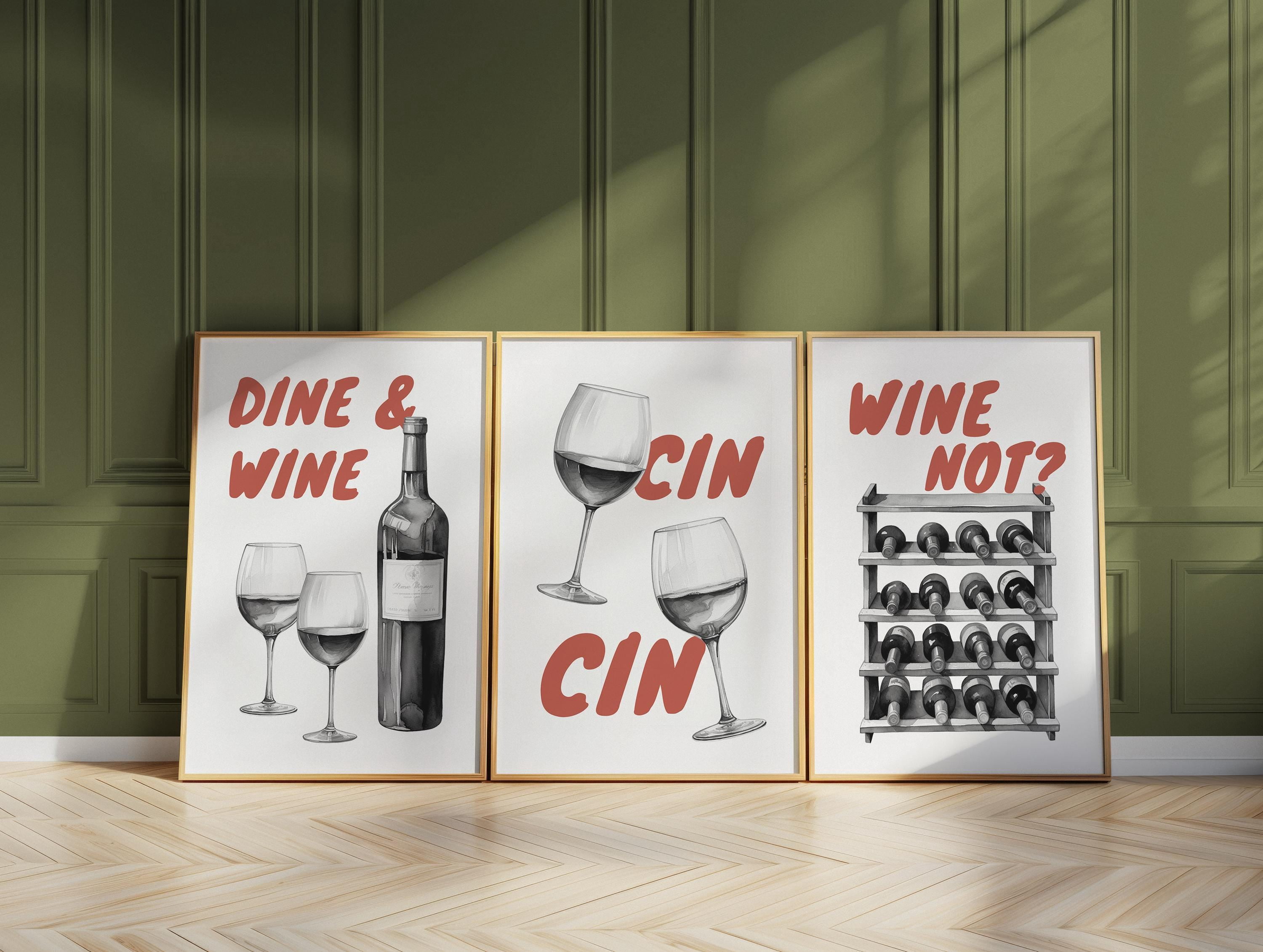 Kitchen Posters Set Kitchen Wine Bar D132 Poster, Set 3, Poster Only - Walmart.com