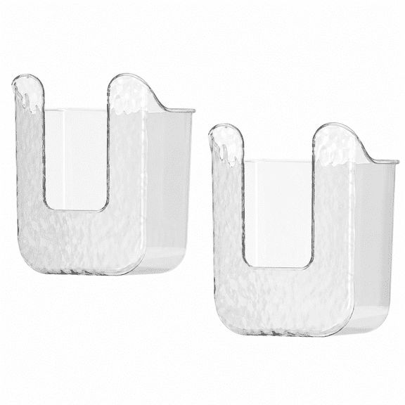ABCISI Wall Mounted Wipes Holder, Clear Adhesive Wet Tissue Dispenser Box, No Drilling Flushable Wipes Storage Organizer for Bathroom Kitchen Counter, 2 Pcs