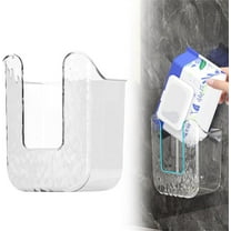 Kitchen Wipes Storage Box, Wall-Mounted Tissue Box Holder, Self-Adhesive Tissue Holder, Wipes Holder No Punching Wipe Container for Bathroom, Kitchen,Bedroom,Toilet,Home, Clear