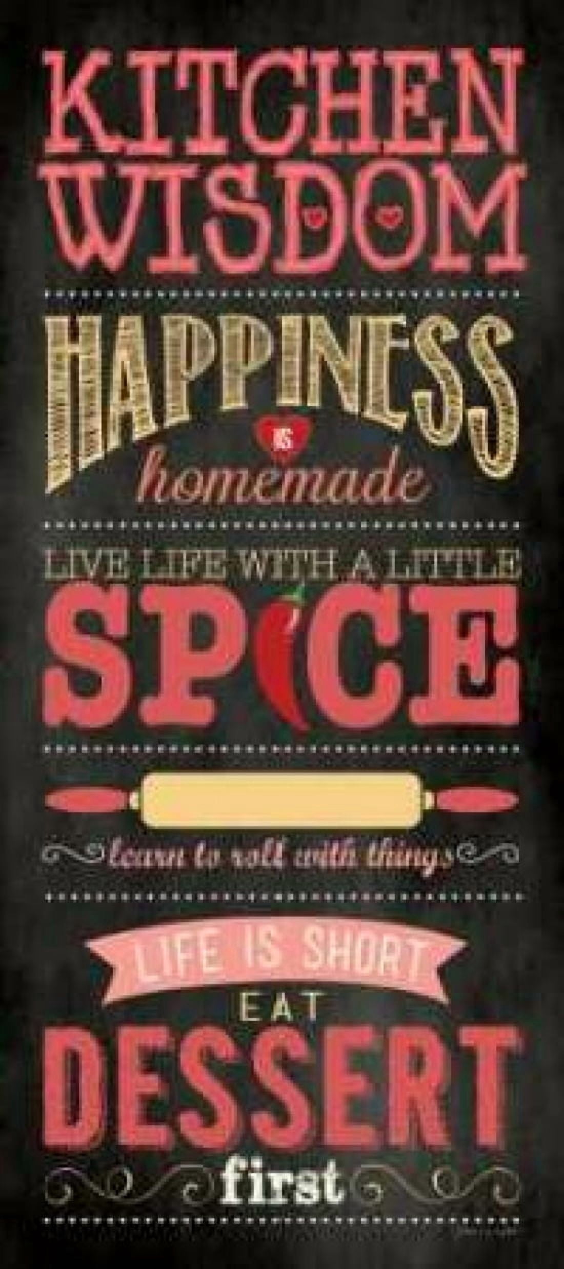 Kitchen Wisdom - Black Canvas Art - Stephanie Marrott (10 x 20)