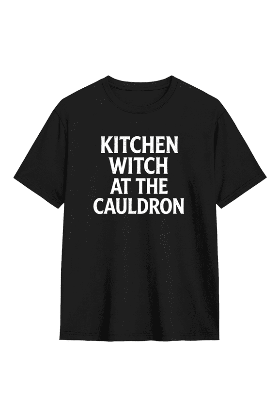 Kitchen Witch At The Cauldron Vintage Graphic Tee for Women, Humorous Party Cotton Short Sleeves T-Shirt
