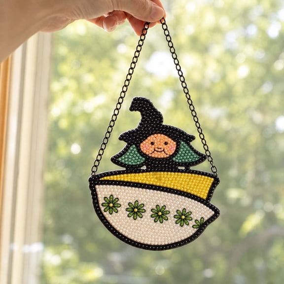 Kitchen Witch Bowl Pattern Woven Wall Hanging, Delicate Knitted Texture with Tableware Detail, Lightweight Easy-Hang Structure, Decorative Cloth Decor for Home Kitchen Wall & Indoor Soft Furnishing