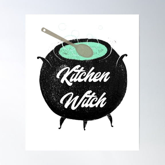 Kitchen Witch Cauldron Design Poster Wall Art, Modern Wall Decor For Living Room Bedroom, 24x36 UNFRAMED