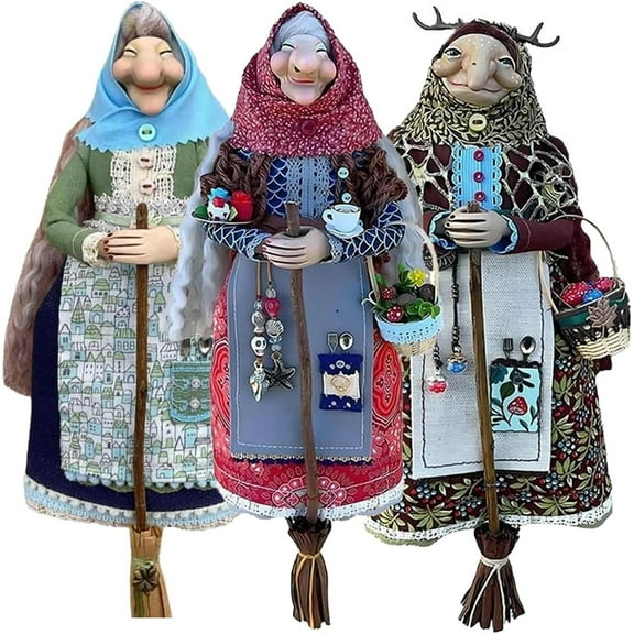 Kitchen Witch Doll,Handmade 7'' Good Luck Charm Witches for Kitchens Hanging Ornament, Magic Art Cooking Witch Dolls for Home Decorations - Idea Unique Gift for Mom or a Friend Who Loves to Cook