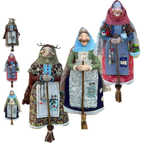 Kitchen Witch Doll, Handmade Kitchen Witch Doll for Good Luck, Enchanting Good Luck Charm Cooking Dolls, for Mom or a Friend Who Loves to Cook (Mix*3)