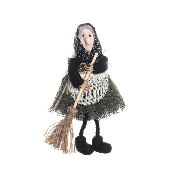 Kitchen Witch Doll,Kitchenmaiden,Witchy Kitchen Decor,7 Inch Handmade Vintage Cloth Folk Art Figurine,Whimsical Halloween Tabletop Ornament,Unique Gift For Cooking Lovers Mom.(Green)