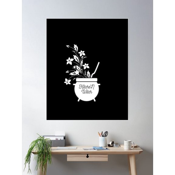Kitchen Witch Poster Wall Art, Modern Wall Decor For Living Room Bedroom, 8x12 UNFRAMED