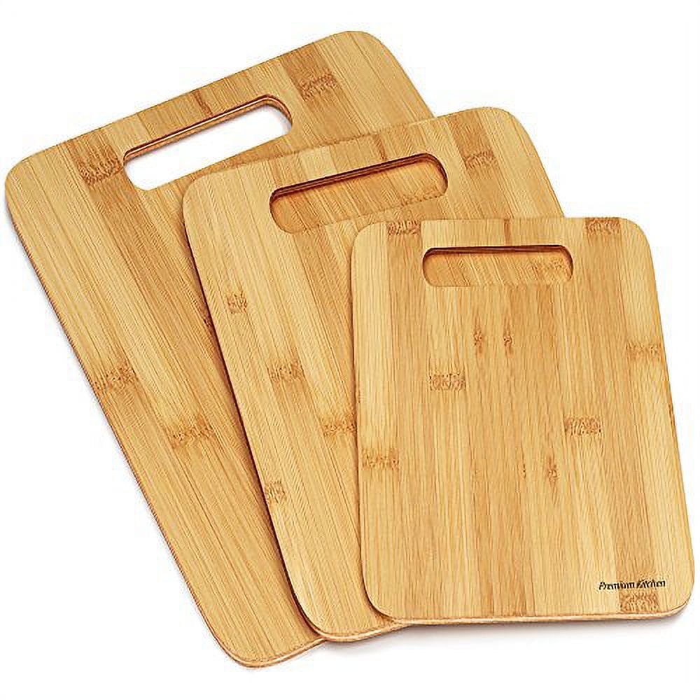 Kitchen Wood Set Of 3 Piece Cutting Boards Butcher Block Hardwood Quality - image 1 of 5