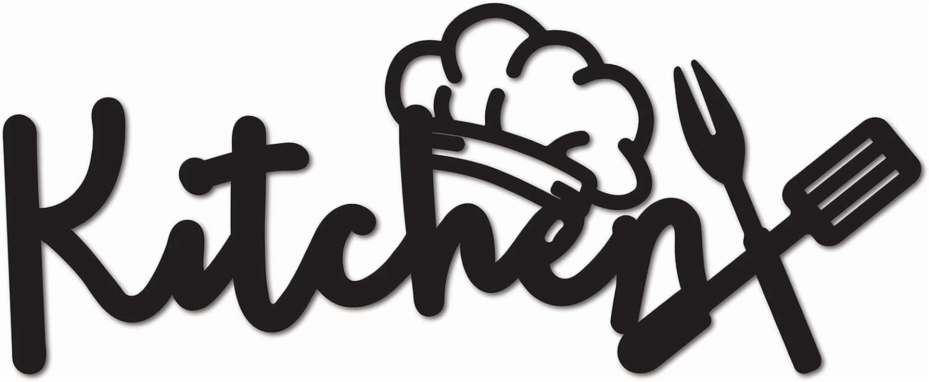 Kitchen Wood Sign Wall Decor Rustic Letter Cutout Words Sign Art Black ...