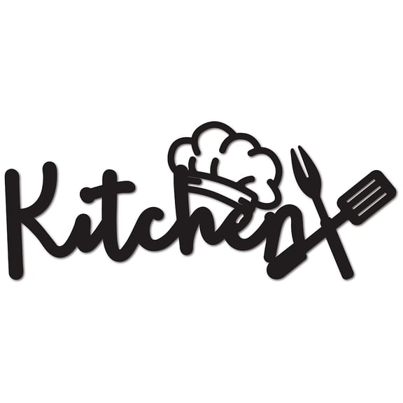 Kitchen Wood Sign Wall Decor Rustic Letter Cutout Words Sign Art Black Laser Cut Unfinished Hanging Decorative for Home Kitchen Dining Room Farmhouse