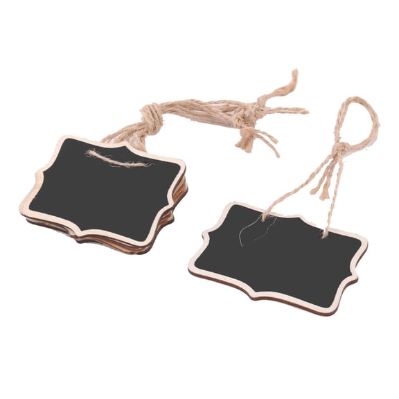 Kitchen Wooden DIY Memo String Hanging Reusable Chalkboard Blackboard 6pcs