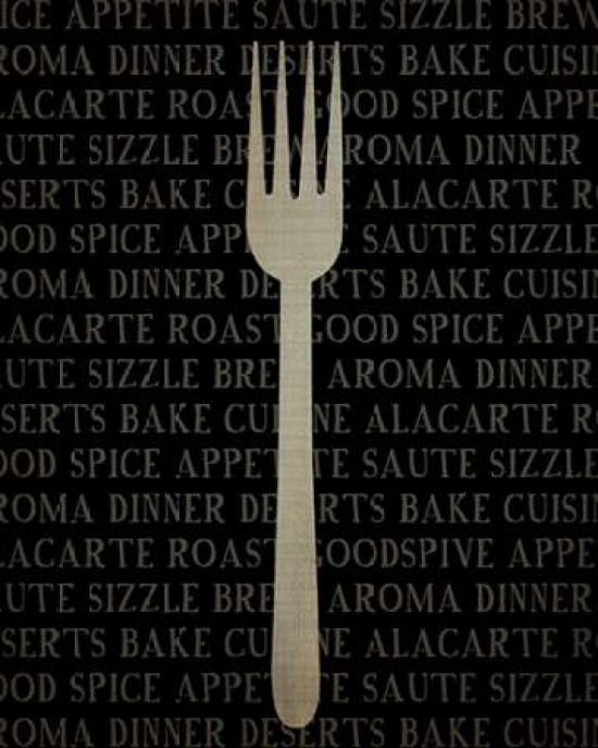 Kitchen Words with Fork Canvas Art - Amy Cummings (24 x 30)