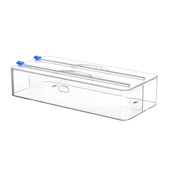 Kitchen Wrap Organizer with Dual Sliding Cutter and Wall Mount for Cling Film, Aluminum Foil, and Wax Paper