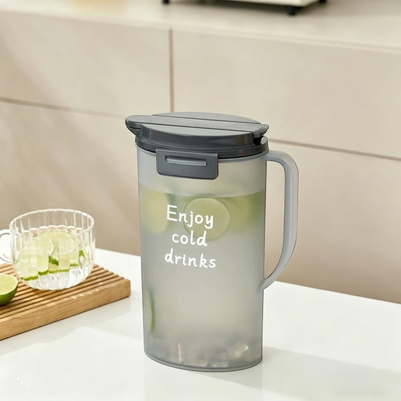 Kitchen and Dining Plastic Pitcher 2L – Large-Capacity, Airtight, for Fridge, Black